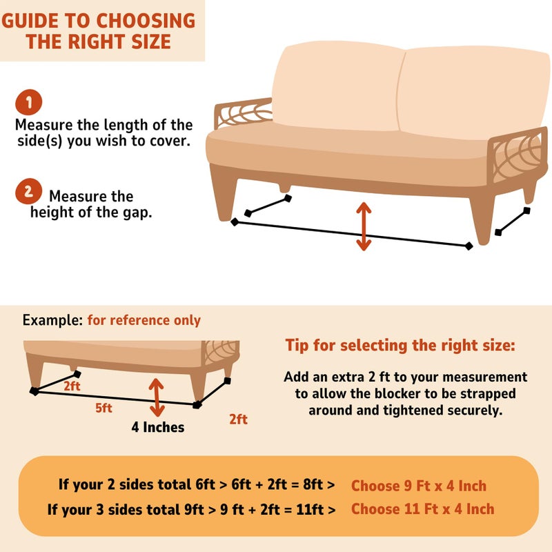 ECOHomes Under Couch Guards Toy Blocker - Elastic Strap Barrier for Under Sofa  Bed & Furniture Bottom Stop Things from Going Under | Easy to Install Gap Bumper Stopper for Toys (9 Ft by 4 Inch) - Image 3